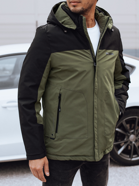 Herren Winterjacke mit abnehmbarer Kapuze grün Dstreet TX4913