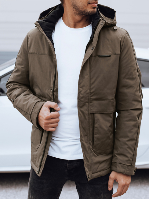 Herren Winterjacke mit abnehmbarer Kapuze hellbraun Dstreet TX4906