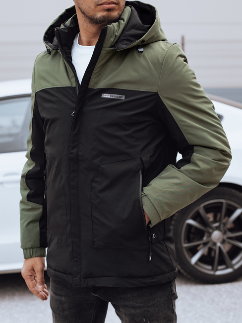 Herren Winterjacke mit abnehmbarer Kapuze schwarz Dstreet TX4903