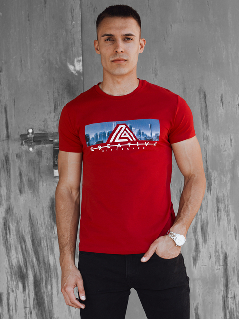 Rotes Herren-T-Shirt Dstreet RX5553