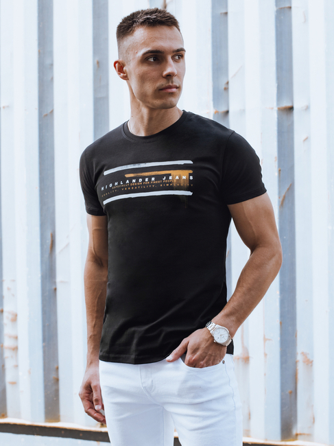 Schwarzes Herren-T-Shirt Dstreet RX5534