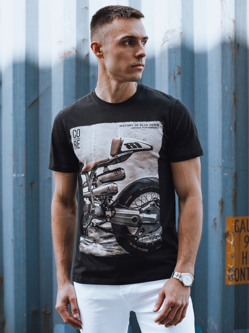 Schwarzes Herren-T-Shirt Dstreet RX5555