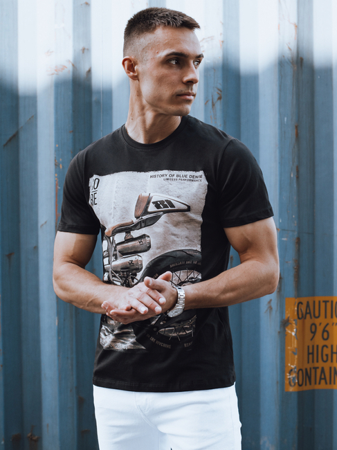 Schwarzes Herren-T-Shirt Dstreet RX5555