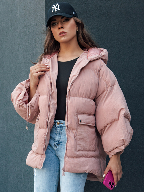 Steppjacke in Übergröße mit Kapuze PARIMA rosa Dstreet TY4480