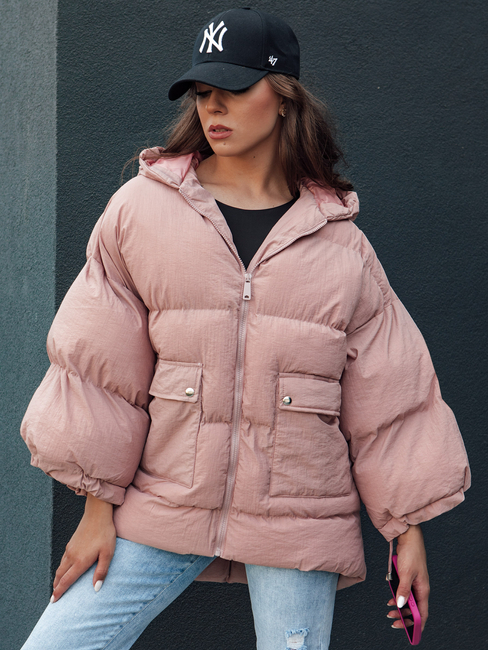 Steppjacke in Übergröße mit Kapuze PARIMA rosa Dstreet TY4480