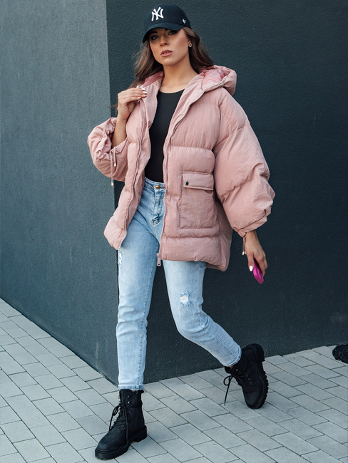 Steppjacke in Übergröße mit Kapuze PARIMA rosa Dstreet TY4480