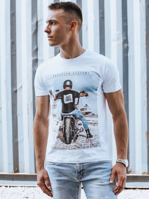 Weißes Herren-T-Shirt Dstreet RX5535