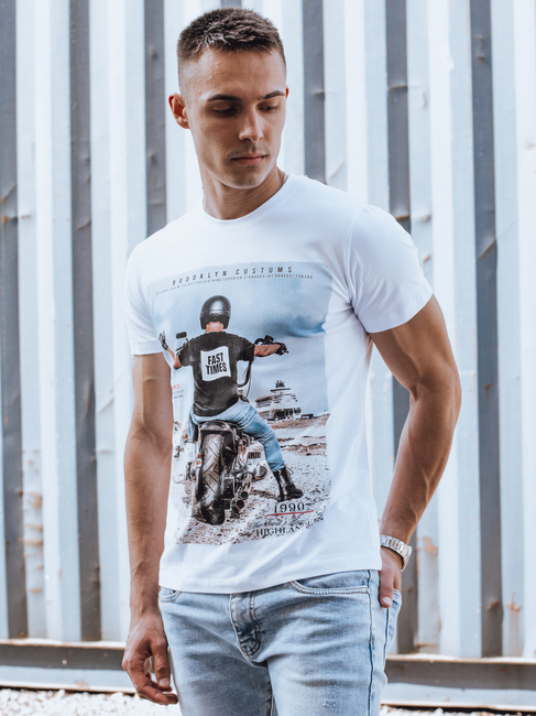 Weißes Herren-T-Shirt Dstreet RX5535