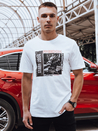 Bedrucktes weißes Herren-T-Shirt Dstreet RX5463_1