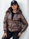 Damen FASHWARM kurze Steppjacke mit Kapuze Kaffee Dstreet TY4639_4