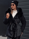 Damen FURSOFT gesteppte Winterjacke mit Kapuze schwarz Dstreet TY4670_1