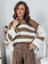 Damen Lange Pullover AMELIA Farbe Beige-Weiß DSTREET MY1853_1