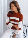 Damen Lange Pullover AMELIA Farbe Camel-Weiß DSTREET MY1858z_1