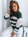Damen Lange Pullover AMELIA Farbe Grün-Weiß DSTREET MY1859z_2