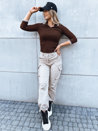 Damen Lange Pullover SHADOW Farbe Braun DSTREET MY2148_2