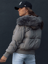 Damen Steppwinterjacke mit Fell COLDPACK dunkelgrau Dstreet TY4428_4