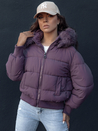 Damen Steppwinterjacke mit Fell COLDPACK lila Dstreet TY4431_2