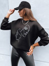 Damen Sweatshirt ohne Kapuze FACE Farbe Schwarz DSTREET BY1215_1