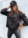 Damen Sweatshirt ohne Kapuze FACE Farbe Schwarz DSTREET BY1215_3