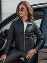 Damen Übergangslederjacke mit Stehkragen APRIL schwarz Dstreet TY4547_2