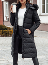 Damen Winter Pelzmantel mit Kapuze ITEM schwarz Dstreet TY4539_2