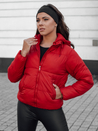 Damen Winter kurz GLAMVO Daunenjacke mit Kapuze rot Dstreet TY4619_3