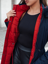 Damen Winterjacke TRENDNEL lang gesteppt mit Fell navy blau Dstreet TY4590_4