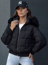 Gesteppte Damen Winterjacke mit Fell COLDPACK schwarz Dstreet TY4430_2