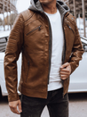 Herren Lederjacke mit Kapuze camel Dstreet TX4914_3