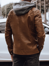 Herren Lederjacke mit Kapuze camel Dstreet TX4914_4