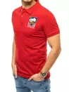 Herren Poloshirt mit Stickerei Rot Dstreet PX0390_2