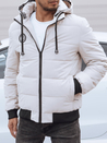 Herren Steppwinterjacke mit Kapuze weiß Dstreet TX4843_3