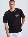 Herren T-shirt mit Aufdruck und Aufnäher Schwarz Dstreet RX4608_1