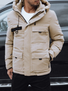 Herren Winterjacke mit Kapuze beige Dstreet TX4776_1