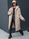 Lange Damen Winterjacke mit Kapuze MELVIN dunkelbeige Dstreet TY4509_1