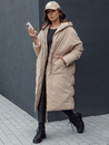 Lange Damen Winterjacke mit Kapuze MELVIN dunkelbeige Dstreet TY4509_3