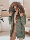 Damen Winterjacke NORINA gesteppt mit Pelz grün Dstreet TY5055