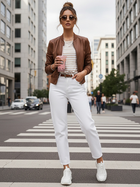 Damen Leder-Bomberjacke SANTOL camel Dstreet TY4341