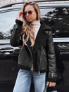 Damen Ramones Jacke mit Schafsfell schwarz Dstreet TY5239