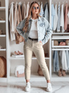 Damen Slim Fit Hose mit Gürtel TAIRONIK hellbeige Dstreet UY2546