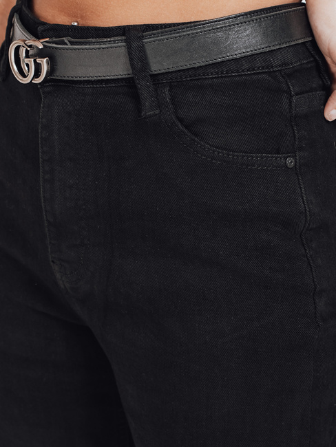 Damen Jeans mit weitem Bein schwarz Dstreet UY2748