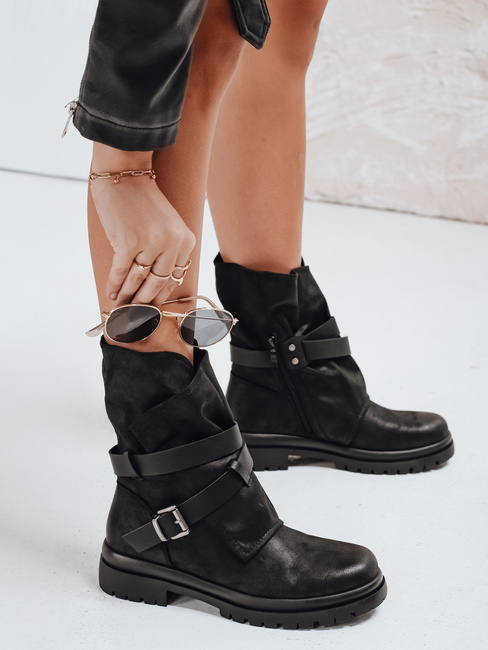 Damen schwarze Stiefel Dstreet ZY1152