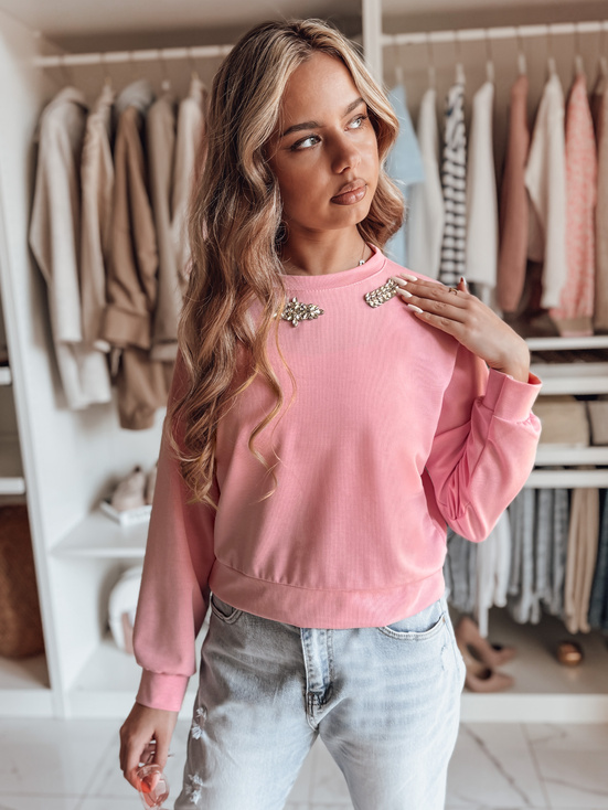 Damen Einheitsgröße Langarm Bluse CRYSTALIA rosa Dstreet RY2768