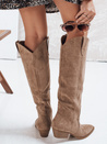 Damen Wildleder Cowboystiefel beige Dstreet ZY1154