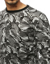 Herren Sweatshirt ohne Kapuze mit Motiv Grau BX4266