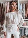 Damen Sweatshirt in Übergröße ELEGRA ecru Dstreet RY2795