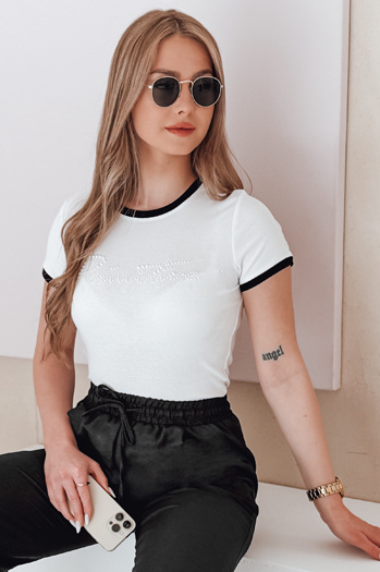 Damen-T-Shirt mit LUMINASI-Schriftzug weiß Dstreet RY2887