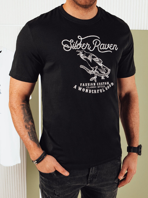 Herren T-shirt mit Aufdruck Farbe Schwarz DSTREET RX5363