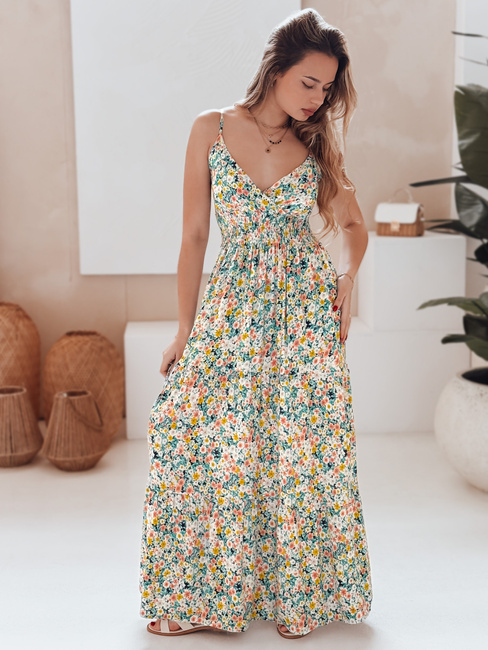 FLORALUSH Maxikleid mit grünen und gelben Blumen Dstreet EY2630