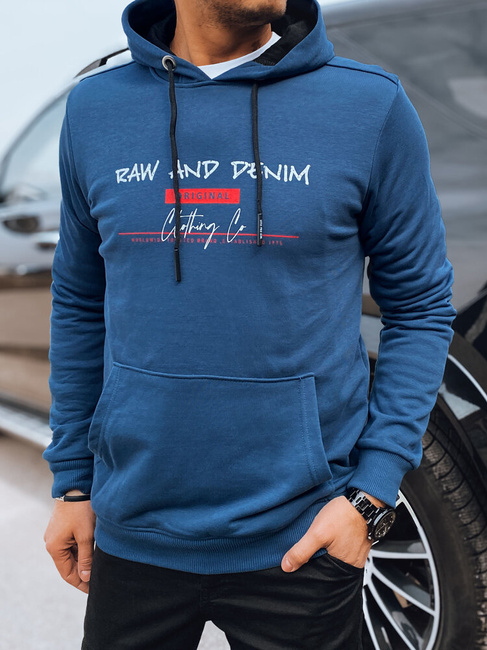 Herren Sweatshirt mit Aufdruck Farbe Blau DSTREET BX5708